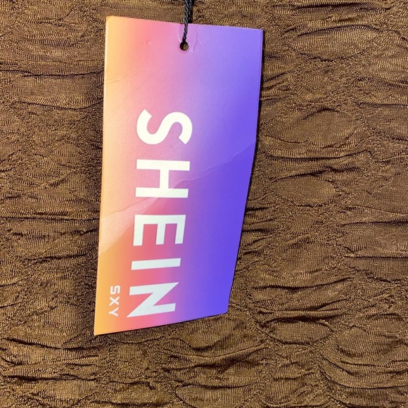 SHEIN SXY Medium Brown Honeycomb Textured Bodycon Dress - Picture 16 of 16